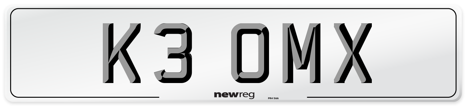 K3 OMX Number Plate from New Reg